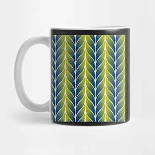 Green Blue Leaf Tile Pattern Mug